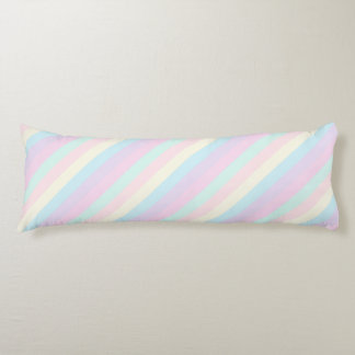 Pastel Rainbow Sherbet Diagonal Rand Kroppskudde
