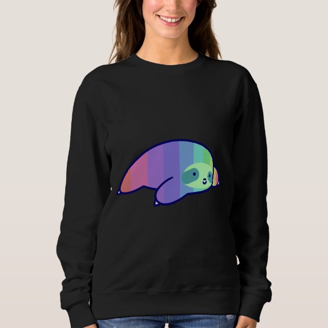 Pastel Rainbow Sloth T Shirt (Framsida)
