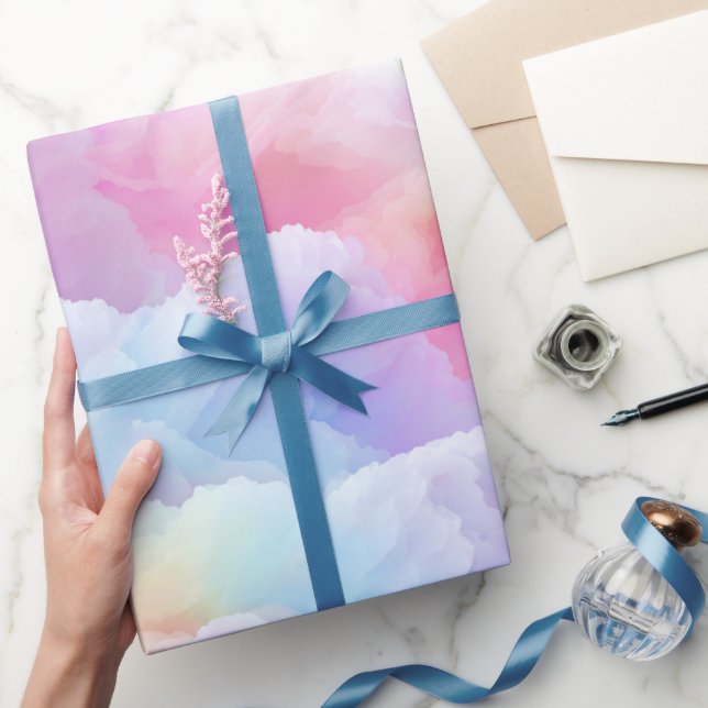 Pastel Rainbow Soft Cloud Blend Abstract Pattern Presentpapper (Gifting)