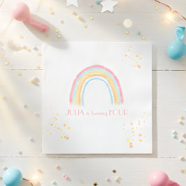 Pastel rainbow sparkling Birthday Pappersservett