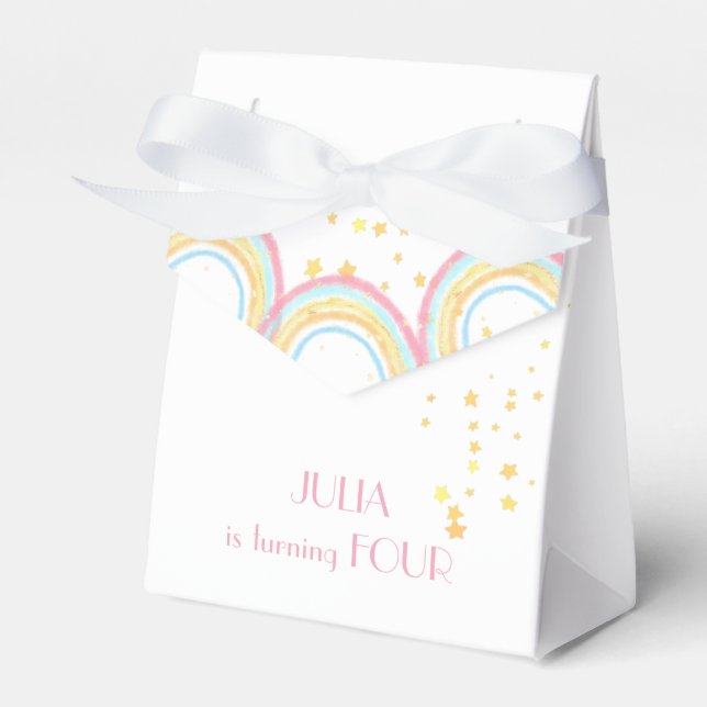 Pastel rainbow sparkling Birthday Presentaskar (Framsidan Sidan)