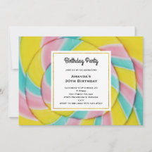 Pastel Rainbow Spiral Candy Birthday
