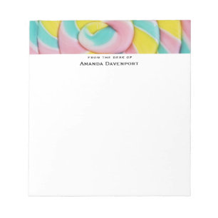 Pastel Rainbow Spiral Candy Photo Anteckningsblock