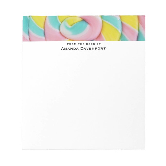 Pastel Rainbow Spiral Candy Photo Anteckningsblock (Framsida)