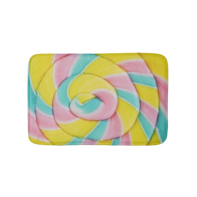 Pastel Rainbow Spiral Candy Photo Badrumsmatta (Framsidan)
