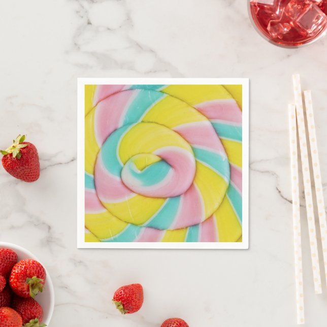 Pastel Rainbow Spiral Candy Photo Pappersservett (Insitu)