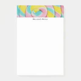 Pastel Rainbow Spiral Candy Photo Post-it Block