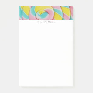 Pastel Rainbow Spiral Candy Photo Post-it Block