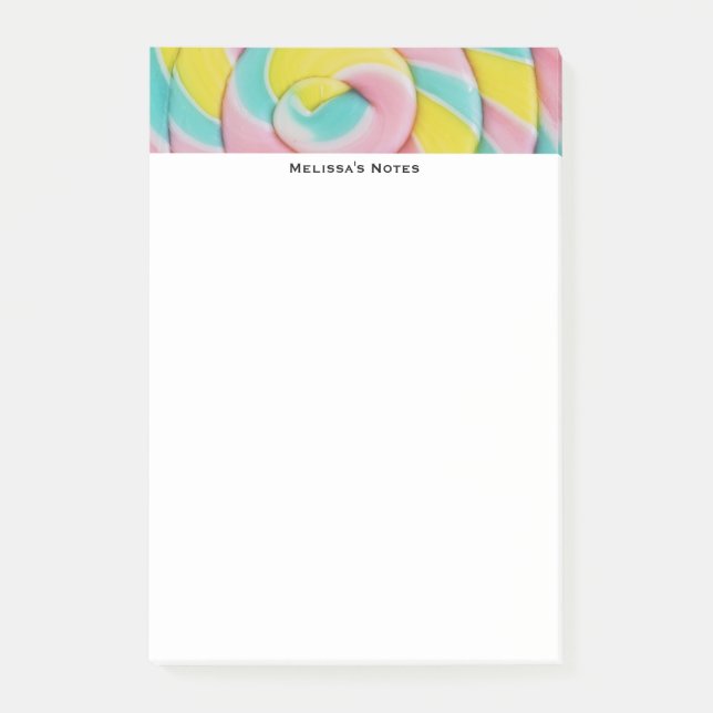 Pastel Rainbow Spiral Candy Photo Post-it Block (Framsida)