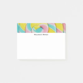 Pastel Rainbow Spiral Candy Photo Post-it Block