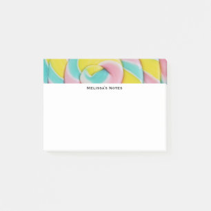 Pastel Rainbow Spiral Candy Photo Post-it Block