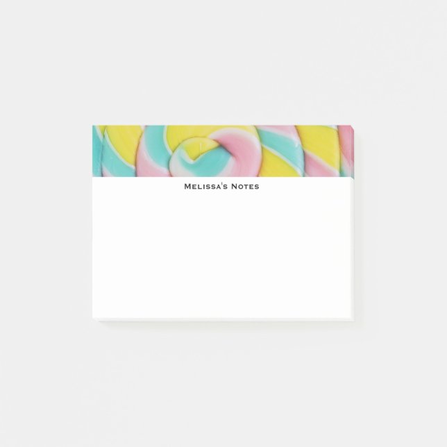 Pastel Rainbow Spiral Candy Photo Post-it Block (Framsida)