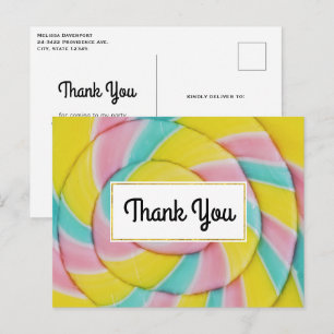 Pastel Rainbow Spiral Candy Tack Vykort