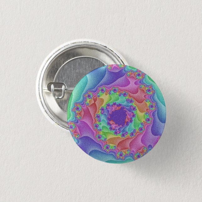Pastel Rainbow Spiral Knapp (Framsida & baksida)