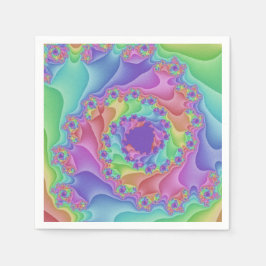 Pastel Rainbow Spiral Pappersservett