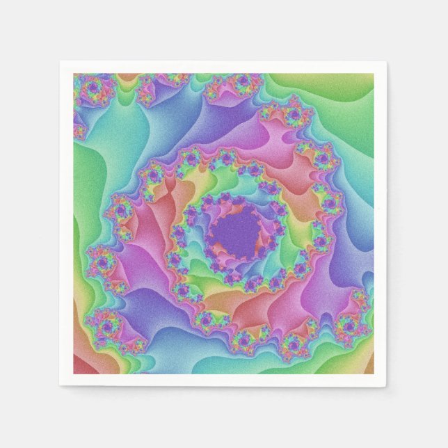 Pastel Rainbow Spiral Pappersservett (Framsidan)