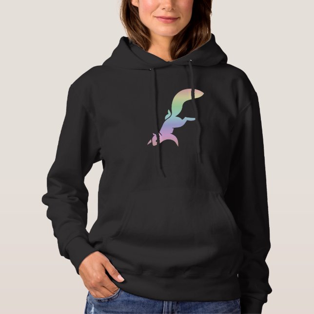 Pastel Rainbow Squirrel Silhouette T Shirt (Framsida)