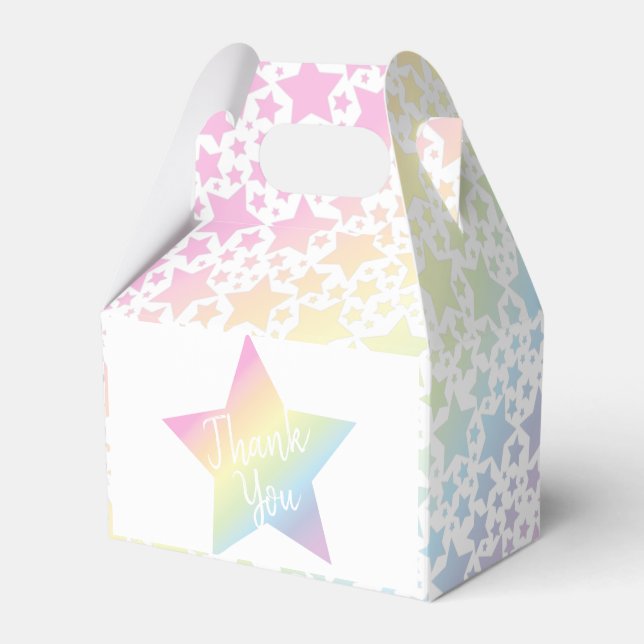 Pastel Rainbow Stars Baby Shower Simple Modern Presentaskar (Framsidan Sidan)