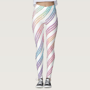Pastel Rainbow Stripe Leggings
