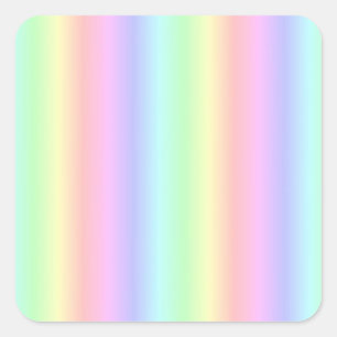 Pastel Rainbow Strips - Mönster Fyrkantigt Klistermärke