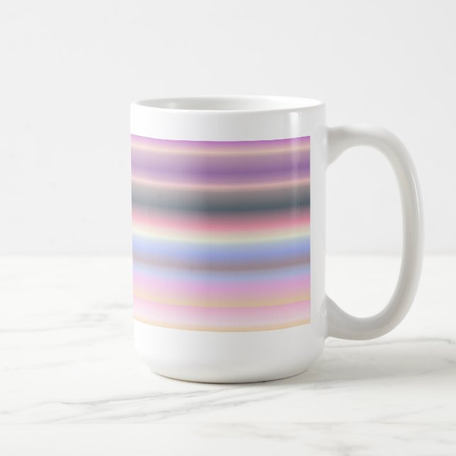 Pastel Rainbow Strips - Mönster Kaffemugg (Höger)