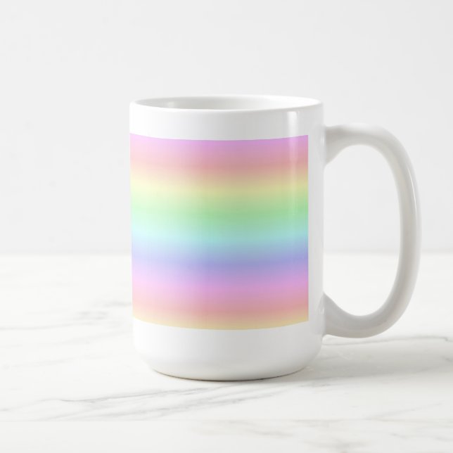 Pastel Rainbow Strips - Mönster Kaffemugg (Höger)