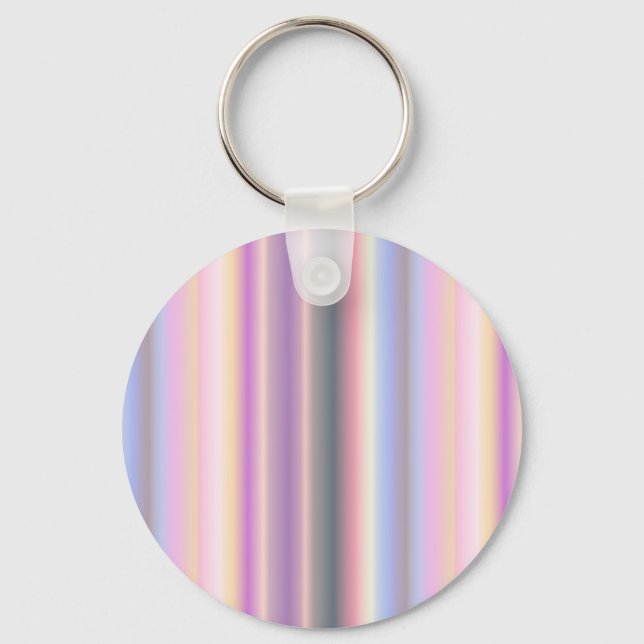 Pastel Rainbow Strips - Mönster Nyckelring (Framsida)