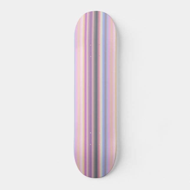 Pastel Rainbow Strips - Mönster Skateboard Bräda 19,5 Cm (Framsida)