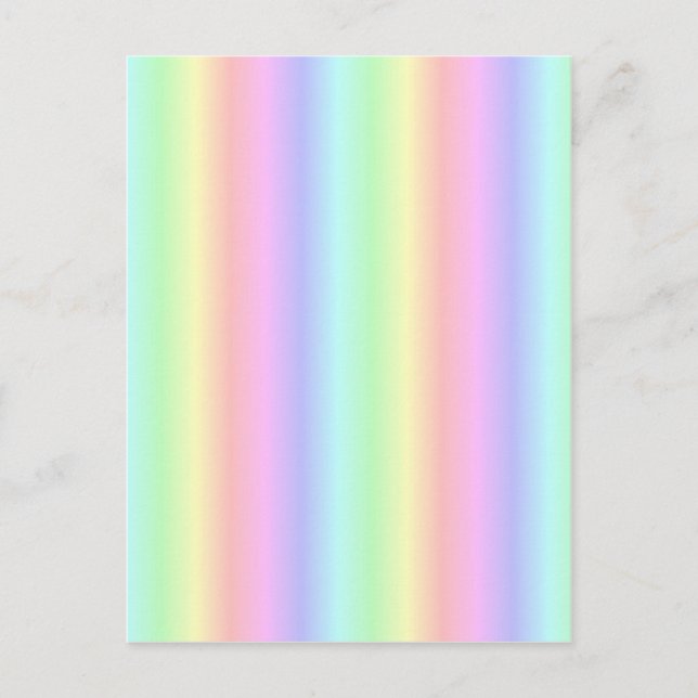 Pastel Rainbow Strips - Mönster Vykort (Framsida)
