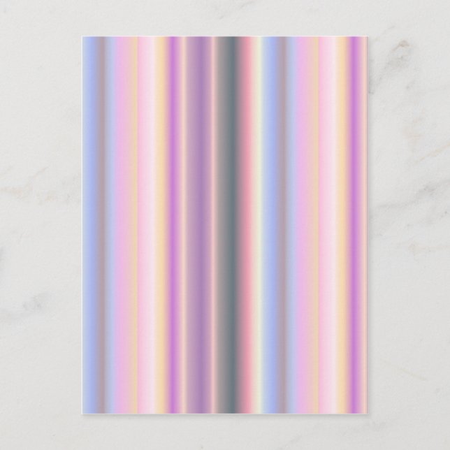 Pastel Rainbow Strips - Mönster Vykort (Framsida)