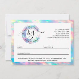 Pastel Rainbow Swash Logotyp Gift Certificate Card Inbjudningar