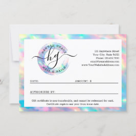 Pastel Rainbow Swash Logotyp Gift Certificate Card Inbjudningar