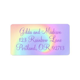Pastel Rainbow Swirl-Adressetiketter Adressetikett