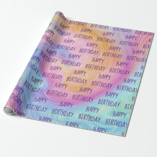 Pastel Rainbow Swirl Birthday Presentpapper