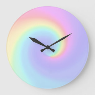 Pastel Rainbow Swirl Lesbisk Bröllop Stor Klocka