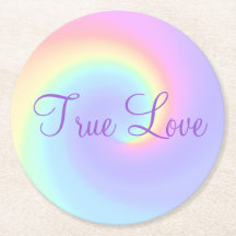 Pastel Rainbow Swirl Lesbisk Bröllop