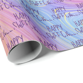 Pastel Rainbow Swirl Sweet 16 Presentpapper