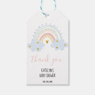 Pastel Rainbow Tack Märkre Presentetikett