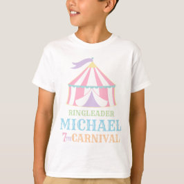 Pastel Rainbow Tält Circus Carnival Birthday Shirt T