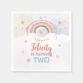 Pastel Rainbow Tie Dye Birthday Pappersservett