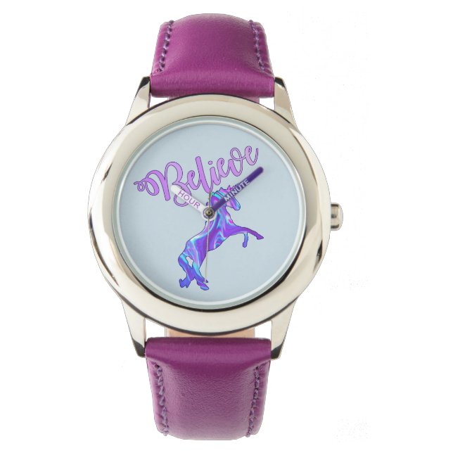 Pastel Rainbow Tro Unicorn Armbandsur (Framsida)