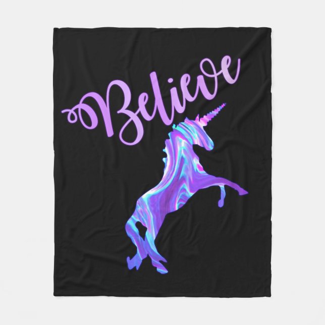 Pastel Rainbow Tro Unicorn Fleecefilt (Framsidan)