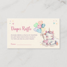 Pastel Rainbow Unicorn Baby Shower Raffle