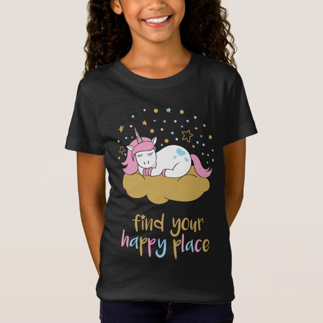 Pastel Rainbow Unicorn T Shirt (Framsida)