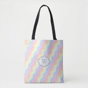 Pastel Rainbow Vågar All-over-Print Bag Tygkasse