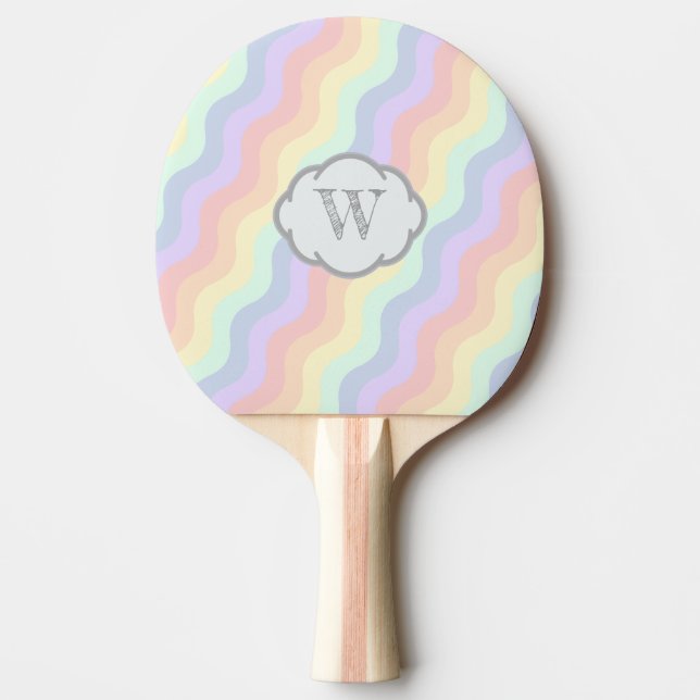 Pastel Rainbow Vågar Ping Pong Paddle Pingisracket (Framsidan)