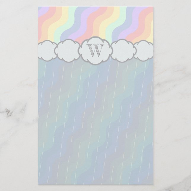 Pastel Rainbow Vågar Stationery Brevpapper (Framsida)