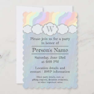 Pastel Rainbow Vinkar Party-inbjudan Inbjudningar