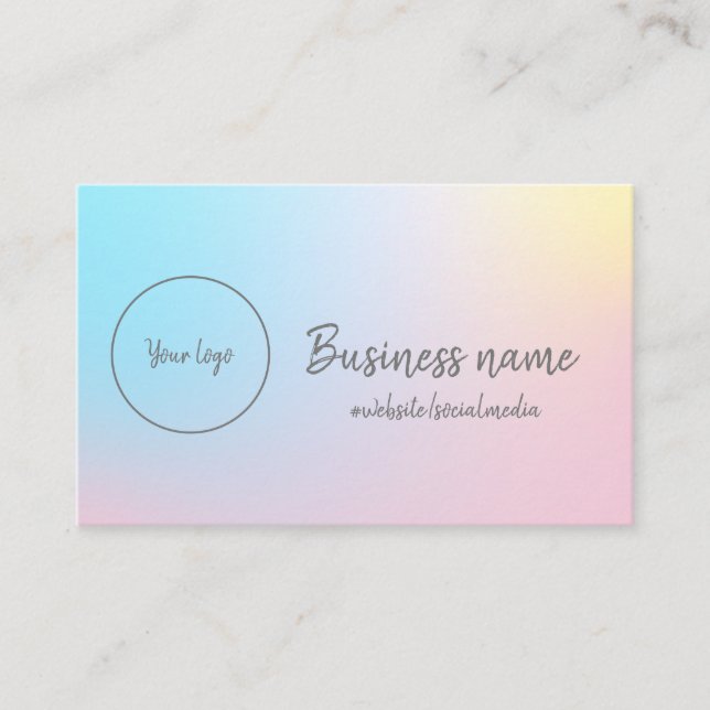 Pastel Rainbow Visitkort (Framsida)