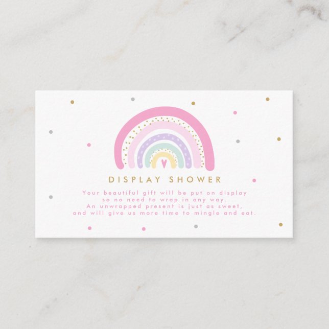 Pastel Rainbow Visning Shower Tilläggskort (Framsida)